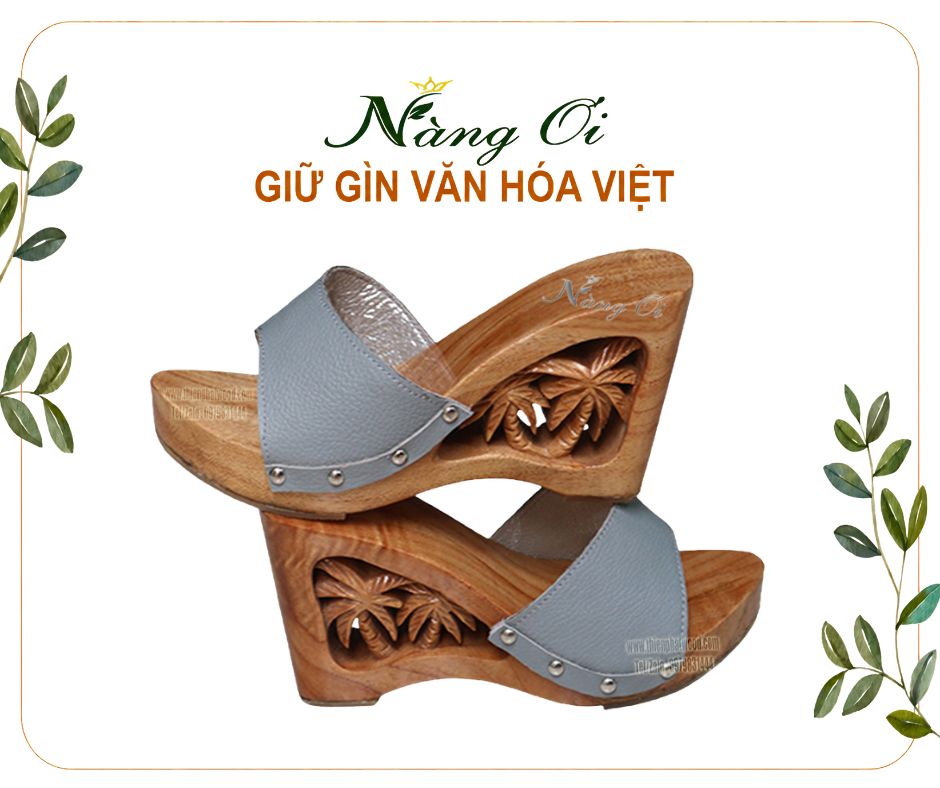 guốc gỗ hình cây dừa